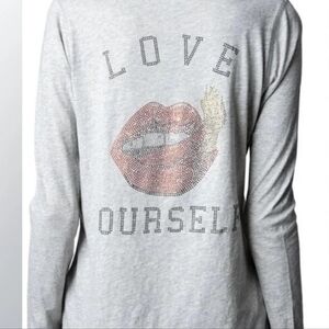 Zadig & Voltaire Heather Gray Tunisien Long Sleeve T Shirt